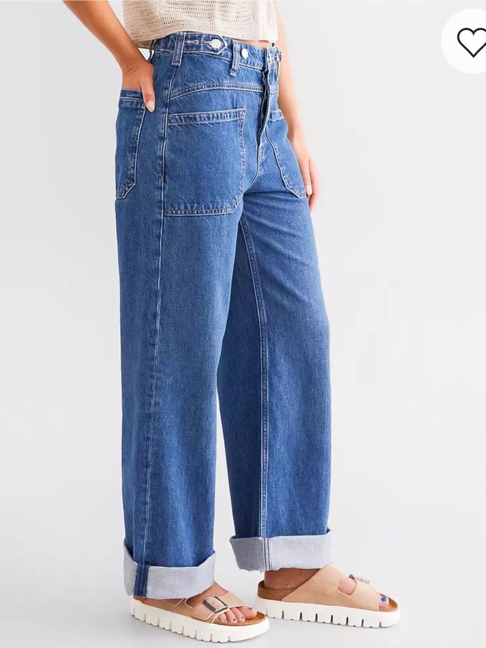 🆕 Free People Palmer Wide Leg Cuffed Jean size 28 - Picture 3 of 14